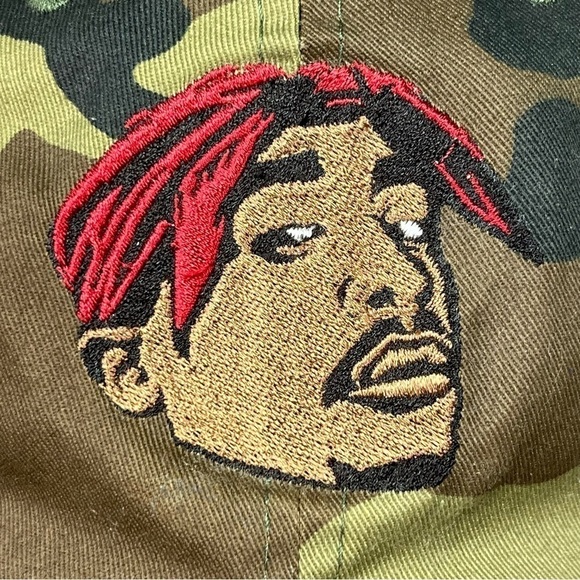Tupac Hat Camo Adjustable Dad Hat Cap Rare One of a Kind - Picture 2 of 5